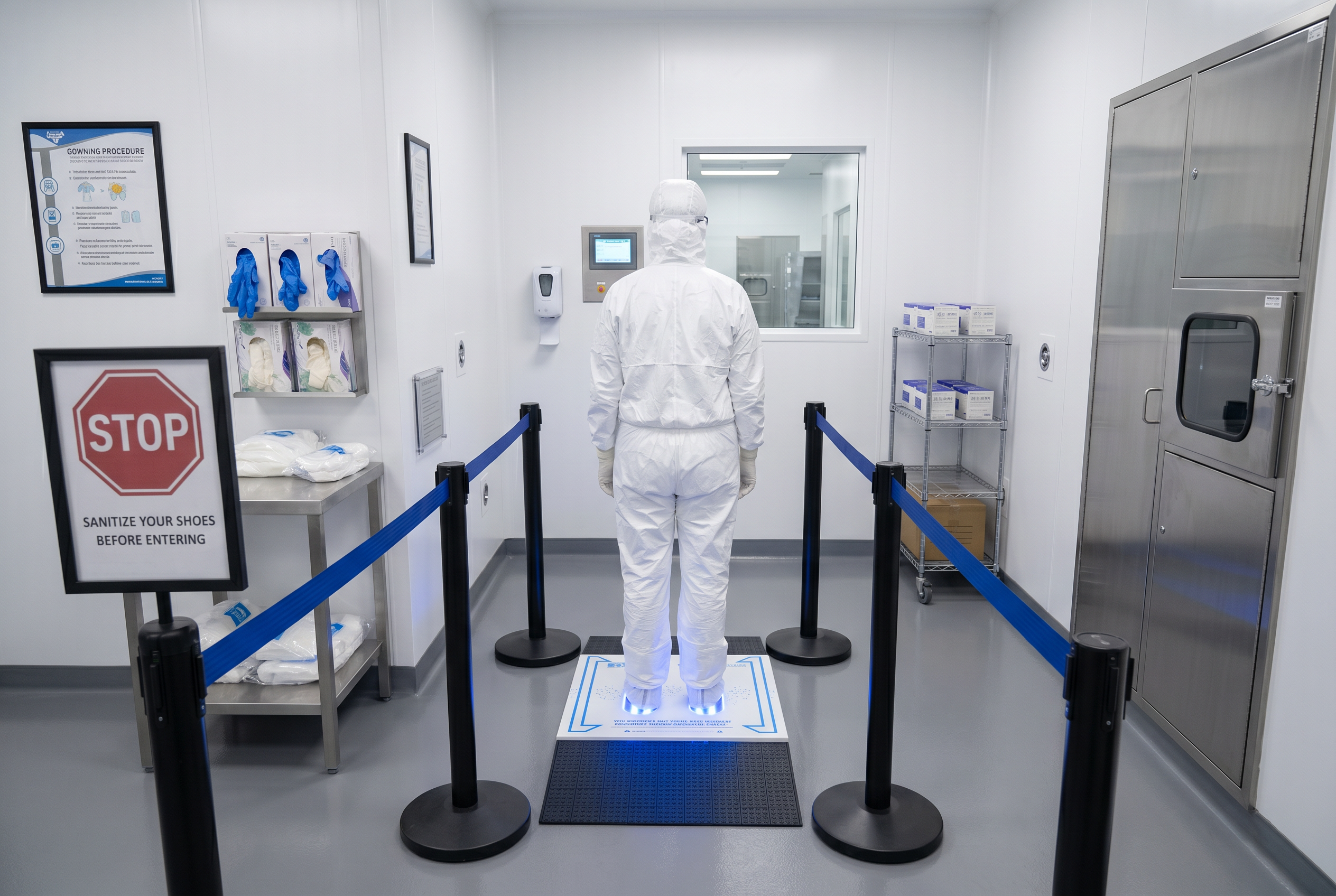 UVZone® installed at a controlled facility entry beside a turnstile